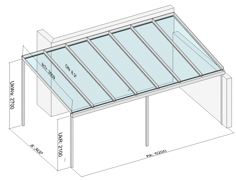 Terrassendach für eine Doppelhaushälfte