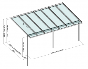 Terrassendach Elegant-Line auf erhöhter Terrasse