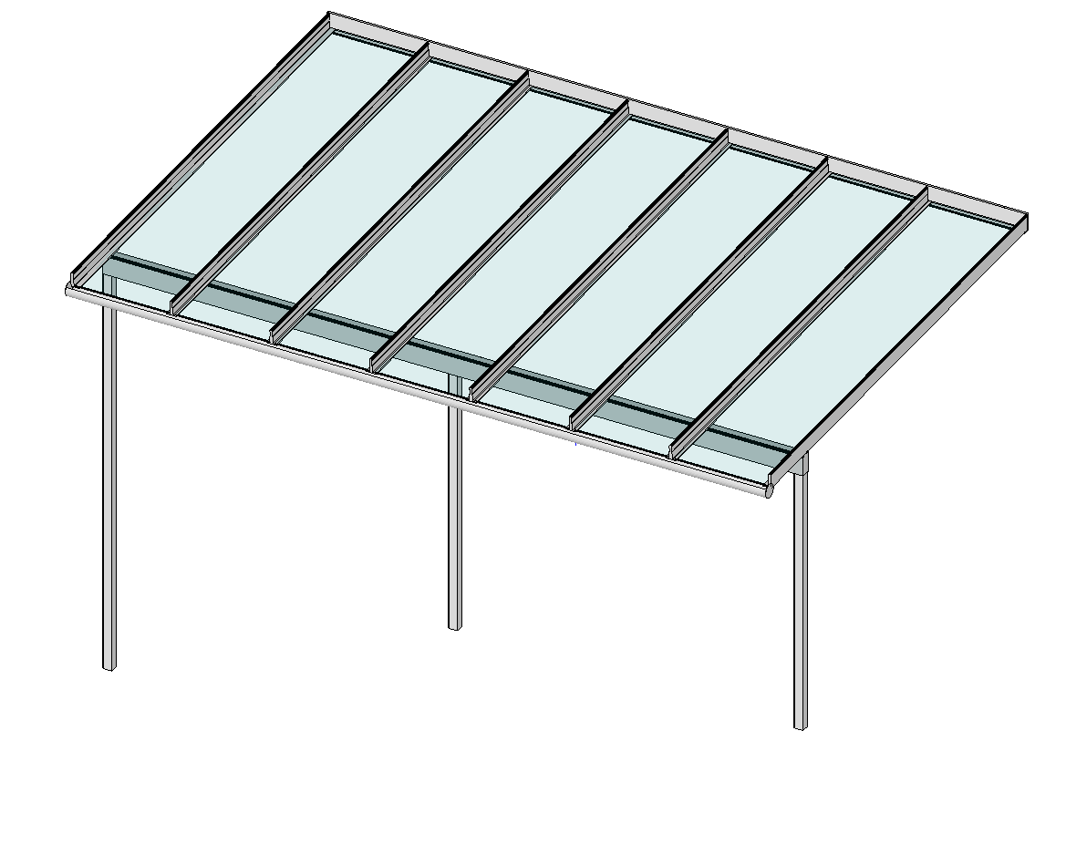 Terrassendach Elegant-Line auf erhöhter Terrasse Perspektive