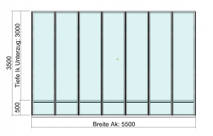 Terrassendach Elegant-Line auf erhöhter Terrasse Draufsicht