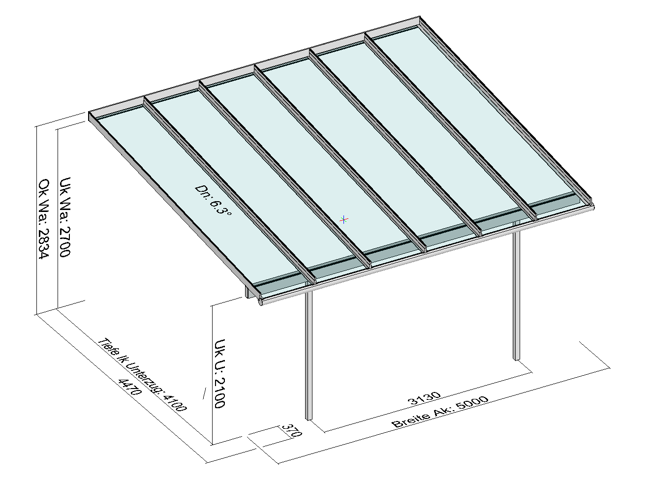Terrassendach Elegant-Line mit extra langen Glasscheiben