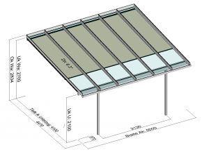 Terrassendach Elegant-Line mit T200 Unterglasmarkise