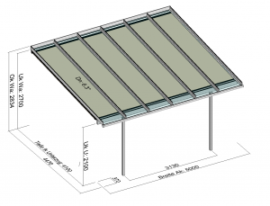 Terrassenüberdachung Elegant-Line mit T200 Unterglasmarkise