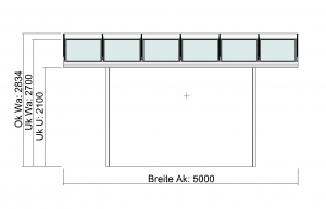 Terrassendach Elegant-Line mit extra langen Glasscheiben Vorderansicht
