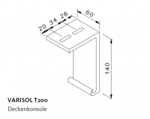 Deckenkonsolen für den Markisenkasten Varisol T200