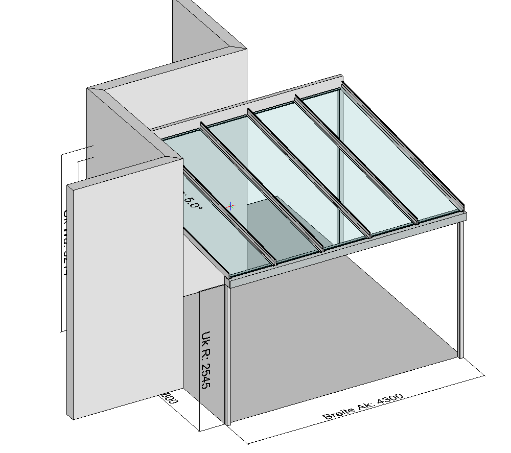 Terrassenueberdachung mit seitlichem Überstand