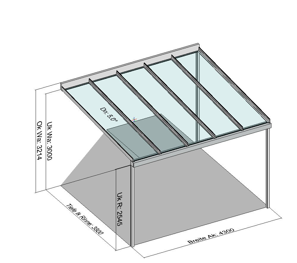 Terrassenueberdachung mit seitlichem Überstand