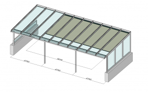Terrassendach Elegant-Line mit Markise und Seitenwand