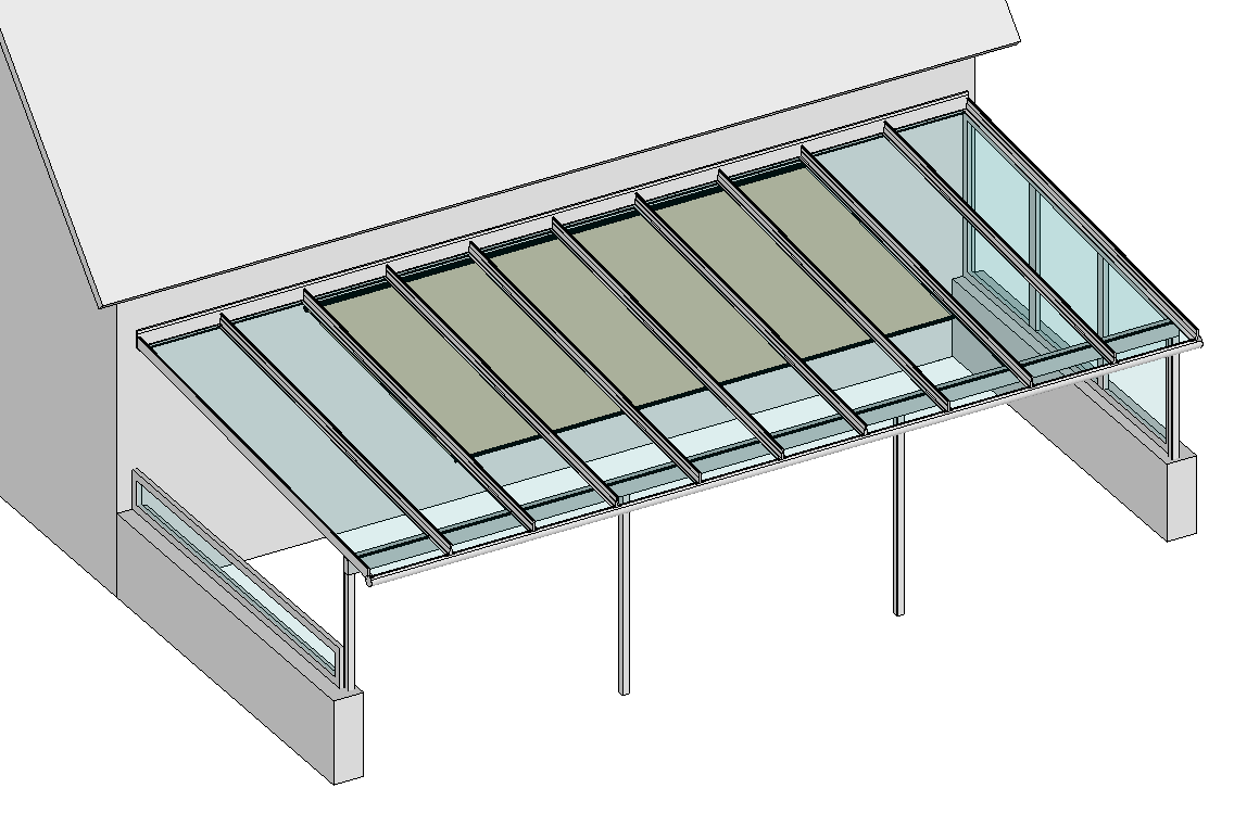 Terrassendach mit Innenbeschattung 1-Feldmarkise 1