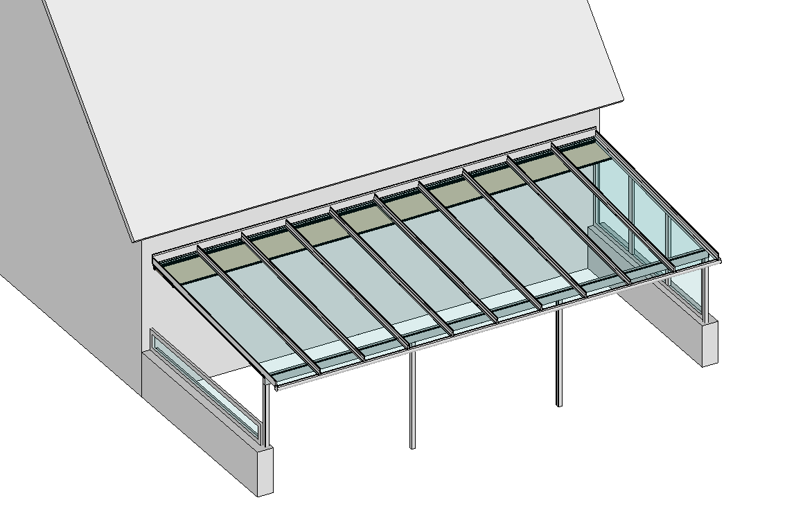 Terrassendach mit Innenbeschattung 2-Feldmarkise 1 Motor 1