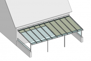 Terrassendach mit Innenbeschattung 2-Feldmarkise 2 Motoren 1