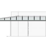 Eck-Terrassendach Classic-Line an Hauswand mit Erker - Seitenansicht