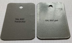 RAL 9007 FS und glatt