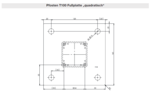 PM21 Fußplatte T100 quadratisch