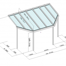 terrassendach_mit hochlaufenden_ rinnenenden