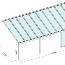 Terrassendachmit Festverglasung über Eck