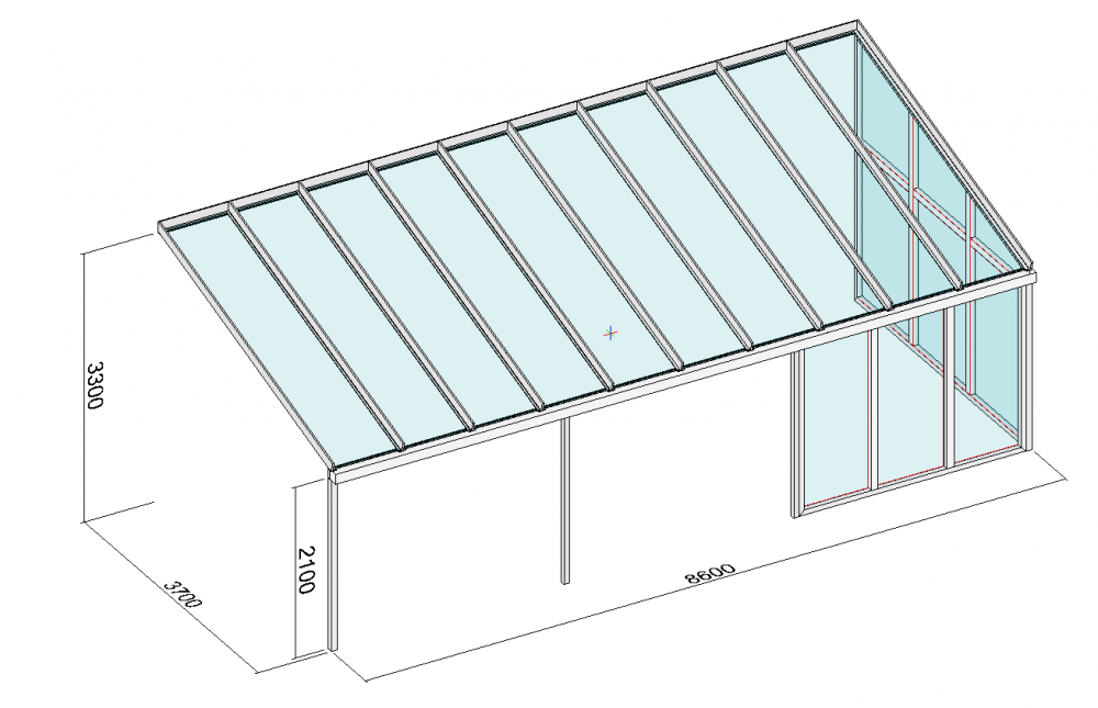 Terrassendachmit Festverglasung über Eck