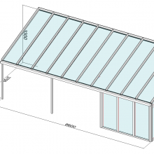 Terrassendachmit Festverglasung über Eck