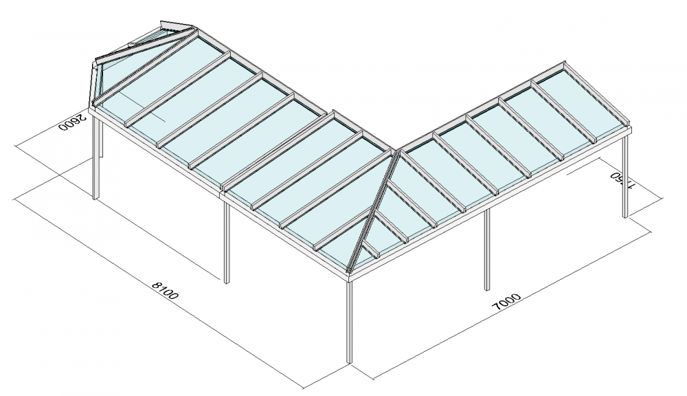 Terrassenüberdachung als Eckvariante