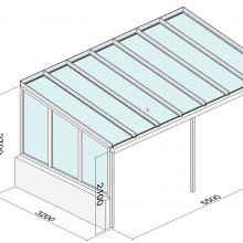 Terrassenüberdachung mit Seitenteil auf Mauer