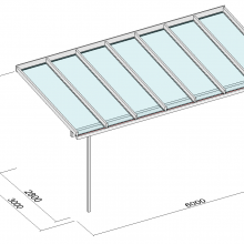 Terrassendach mit Unterzug - Dachüberstand und eingerückten Stützen