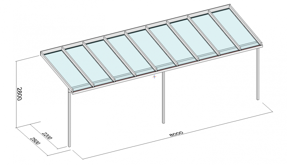 Terrassenüberdachung mit Unterzug