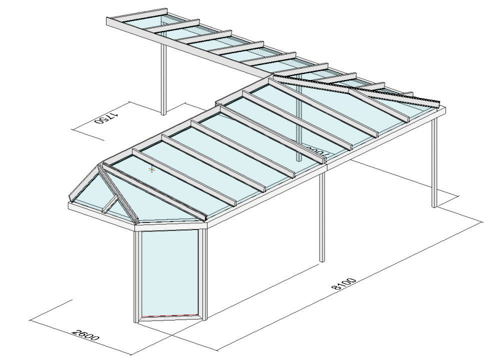 Terrassenüberdachung als Eckvariante