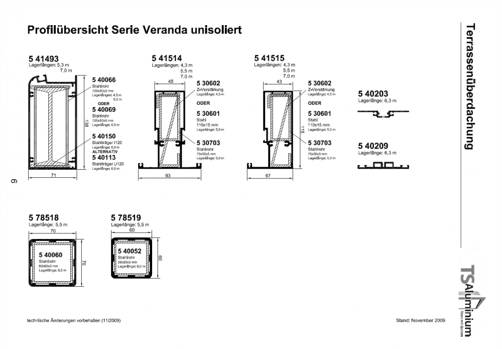 Profilübersicht Serie Veranda Seite 2