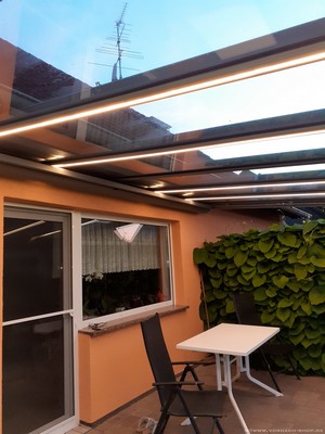 Terrassendach Classic-Line mit Unterglasmarkise und Beleuchtung in Beetzsee 10