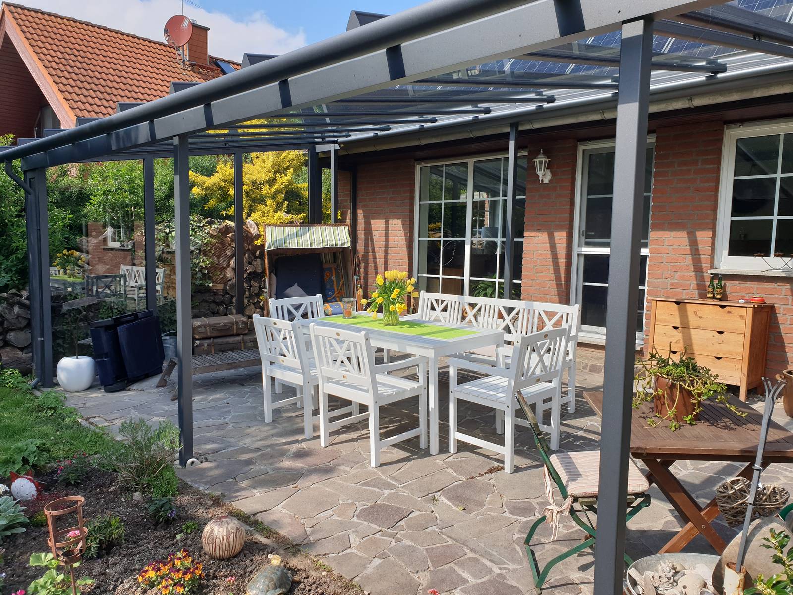 Terrassendach Elegant-Line mit Seitenwand Bild 1