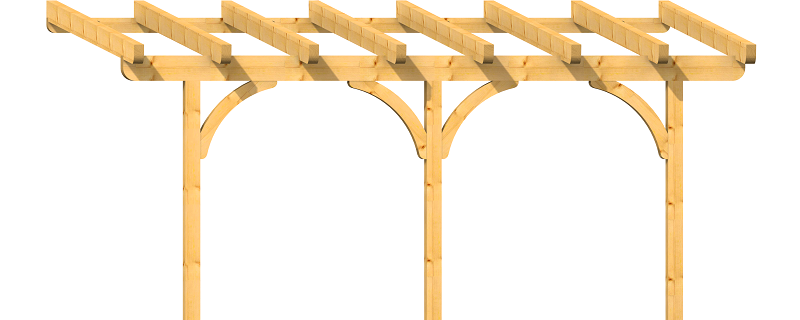 5x3,5m Holz-Terrassendach mit Kopfband