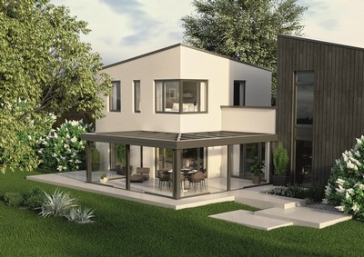 Eck-Terrassendach Flachdach mit Gratsparren 4