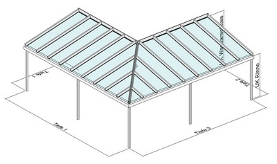 Eck-Terrassendach Pultdach 1
